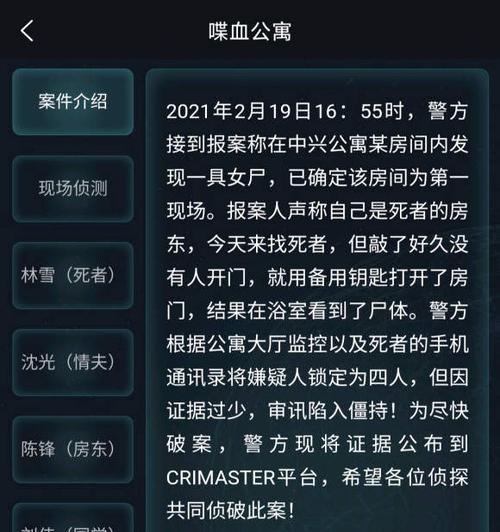 《以犯罪大师隐身的凶手答案一览》（解密游戏中的杀人之谜）