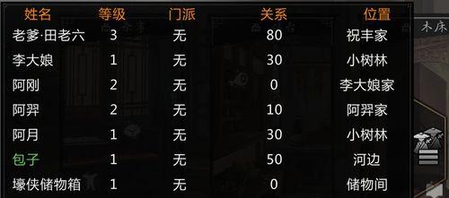 《我的侠客全门派弟子位置汇总》（探索侠客全门派的战斗之路）